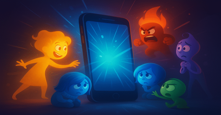 Inside Out 2 Glued to Phone